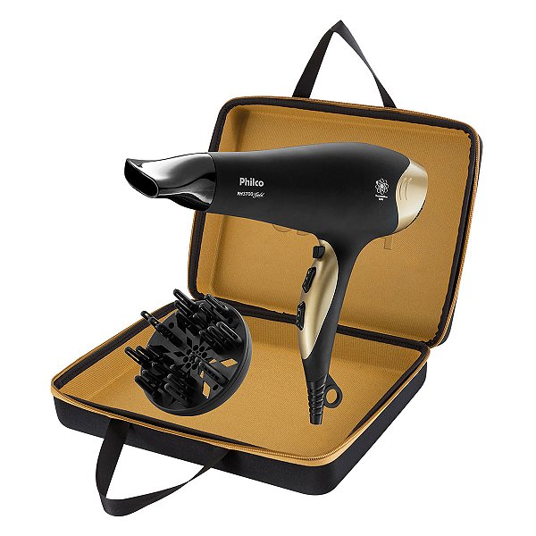 Secador de Cabelo Philco 2000w Golden Star Com Maleta