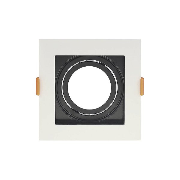Spot Recuado De Embutir Mr16 Conecta Branco E Preto Quadrado Taschibra