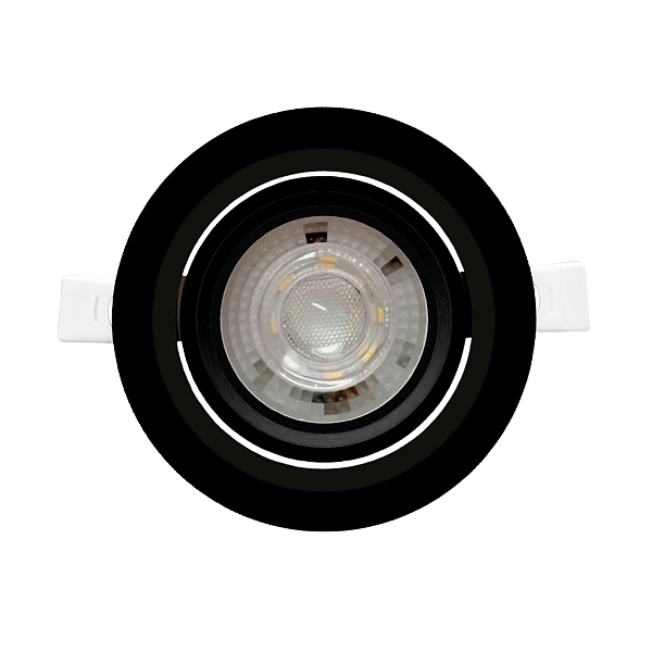 Spot de Led 5w Embutir Preto Alltop Redondo Bivolt Taschibra