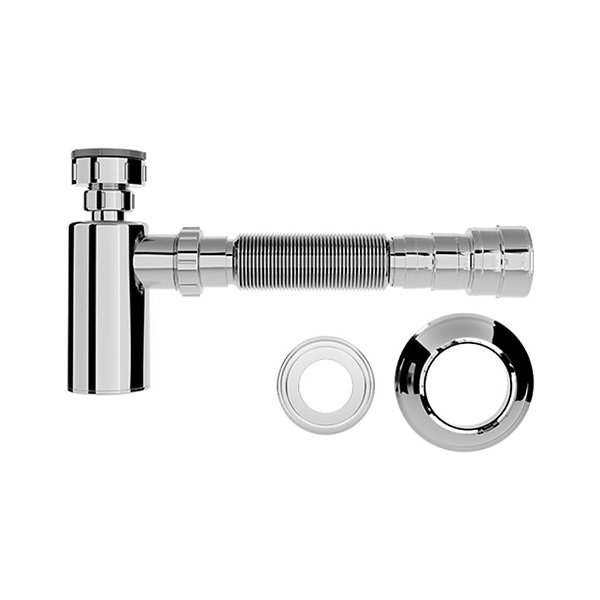Sifão Pia Cromado Com Copo Universal 031702-41 Blukit