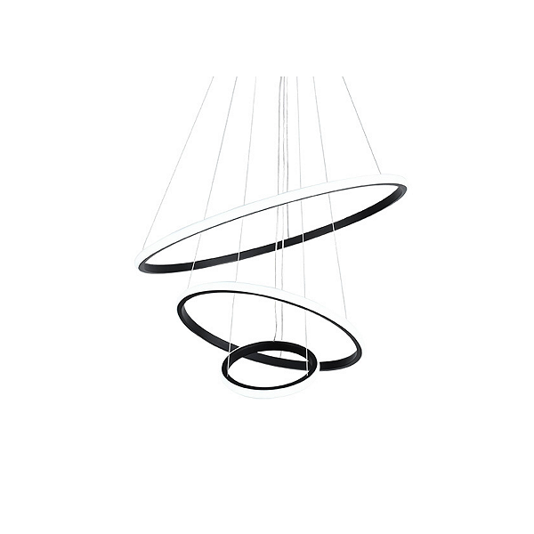 Lustre Pendente Led Montreal 45W Preto 3000K Taschibra