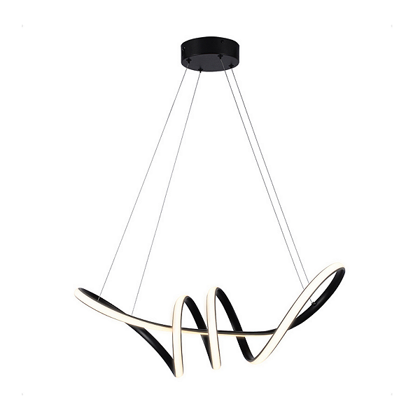 Lustre Pendente Led Loop 38W Preto 3000K Taschibra