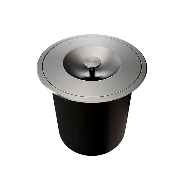 Lixeira De Embutir Docol Redonda 6 Litros Aço Inox Escovado 016118016