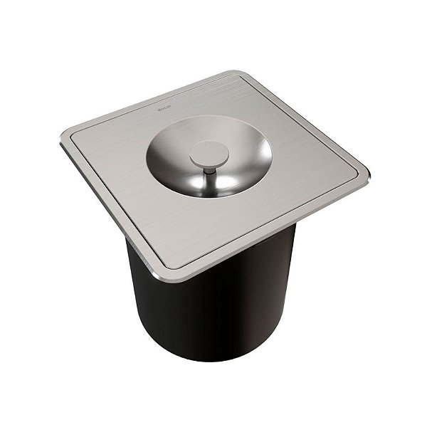 Lixeira Inox Embutir Docol Quadrada 6l De Aço Inox 016117016