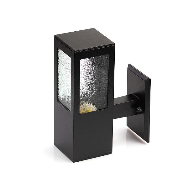 Arandela Parede Externa Garten Vidro E27 Preto Ip54 Preto Germany