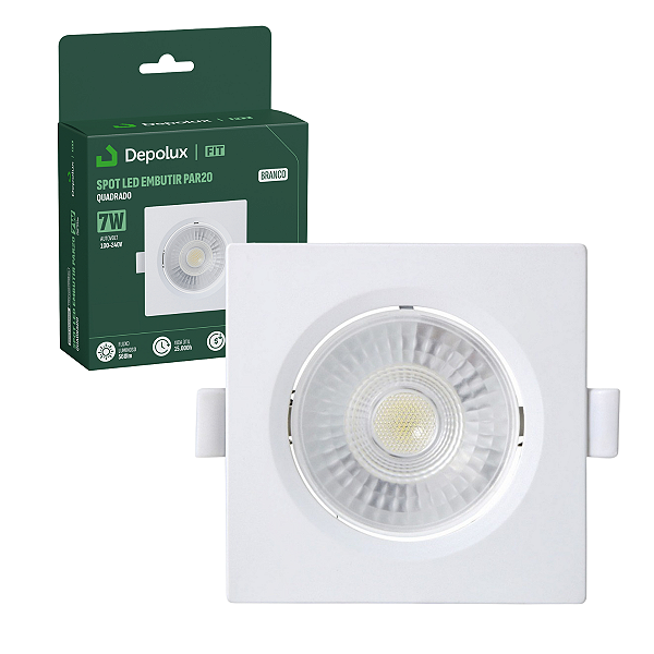 Spot de Led 7w Embutir Quadrado 11x11cm Fit Bivolt Depolux