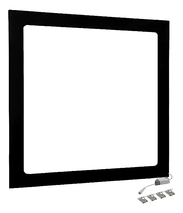 Painel de Led 32W 40x40cm Quadrado Embutir Preto Bivolt Blumenau