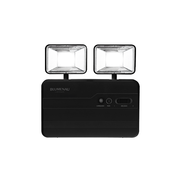Luminária Emergência Led 2 Faróis 5w 1200lm Preto Bivolt Blumenau