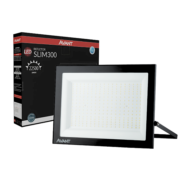 Refletor Led 300w Holofote Externo Ip66 Slim Luz Fria 6500k Avant