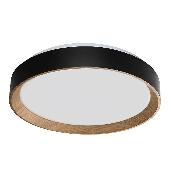 Plafon LED Arbos Redondo 48W Bivolt Cor Luz Ajustável Preto Blumenau