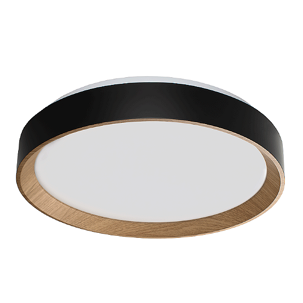 Plafon LED Arbos Redondo 48W Bivolt Cor Luz Ajustável Preto Blumenau