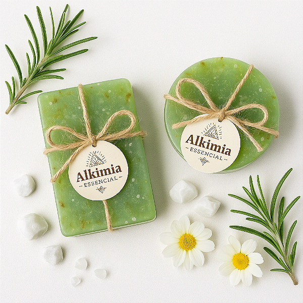 Sabonete Energético Alecrim & Dolomita Mystic Flow – Ativado com Radiestesia e Reiki para Purificação, Renovação e Revigoração