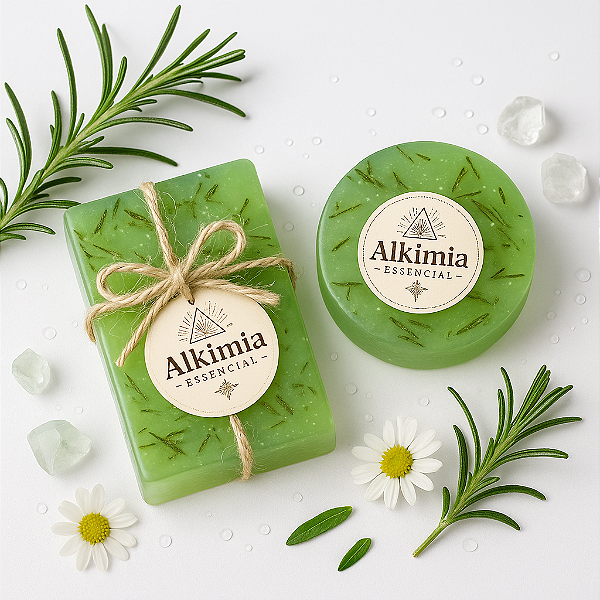 Sabonete Energético Alecrim Revive – Ativado com Radiestesia e Reiki para Revigoramento, Clareza Mental e Vitalidade