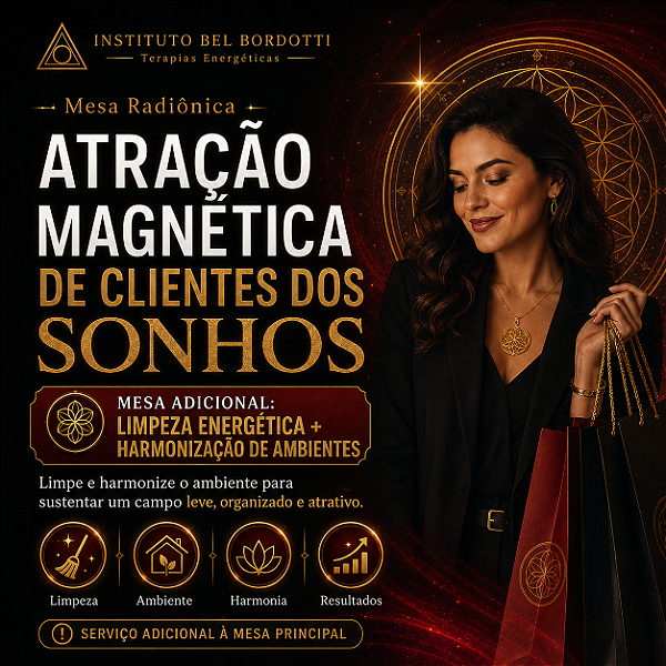 Mesa Radiônica Atração Magnética de Clientes dos Sonhos Versão 2.0 + Proteção + Ambientes
