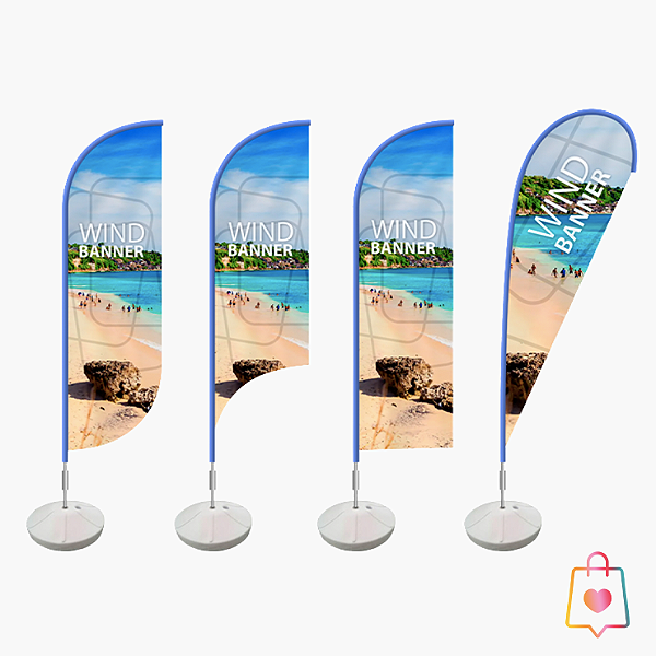 Wind Banner com Suporte - 3m