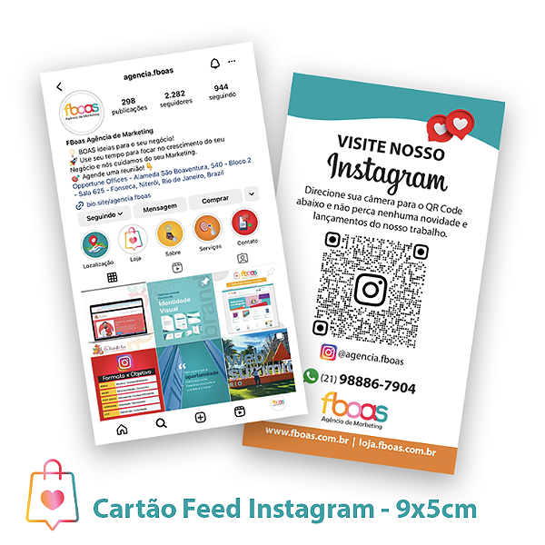 Cartão Feed Instagram | Frente e verso | 1.000 Unidades