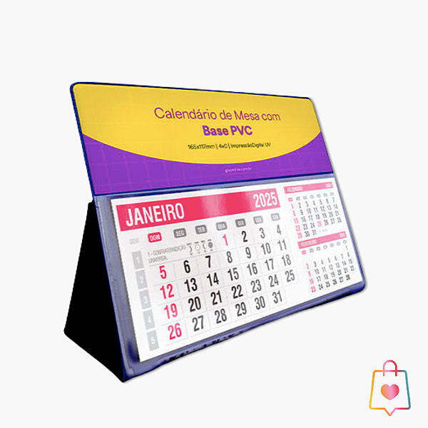 Calendário de Mesa com Base PVC
