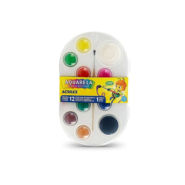 AQUARELA ESCOLAR ACRILEX 12 CORES