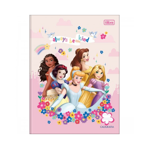 CADERNO DE CALIGRAFIA BROCHURA CAPA DURA PRINCESAS TILIBRA 40 FOLHAS