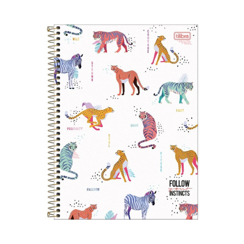CADERNO ESPIRAL UNIVERSITARIO 1 MATERIA TILIBRA JUNGLE HEART 80 FOLHAS