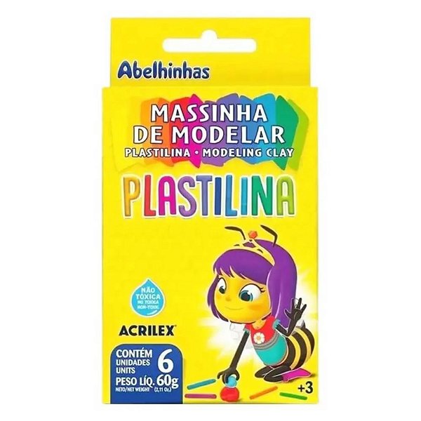 MASSINHA DE MODELAR ACRILEX PLASTILINA C/6