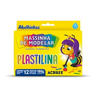 MASSINHA DE MODELAR ACRILEX PLASTILINA C/12