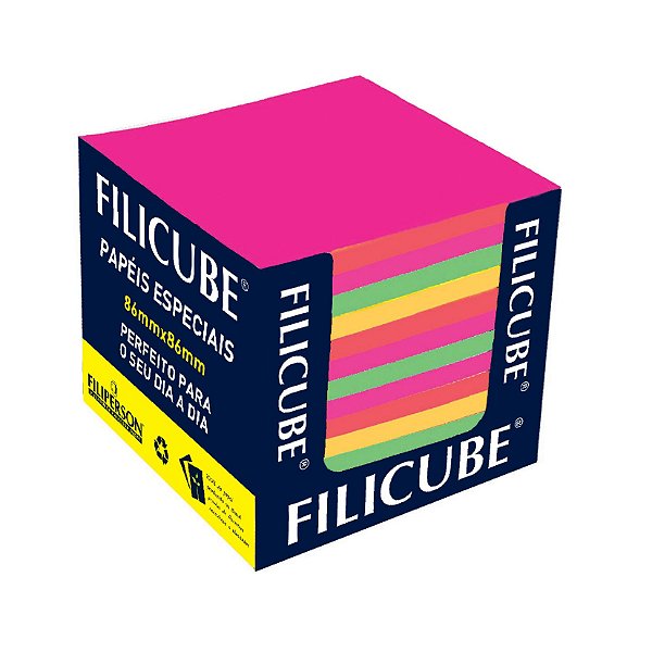 BLOCO DE PAPEL NEON FILICUBE 86X86  700FLS