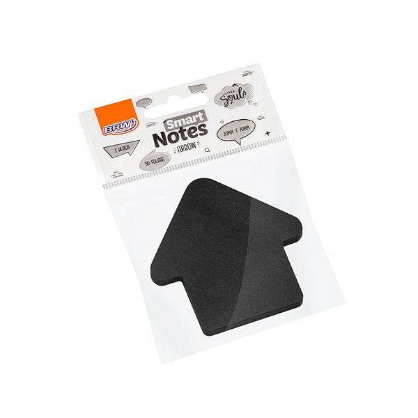 BLOCO ADESIVO BRW SMART NOTES 70X70 SETA PRETA C/50FLS