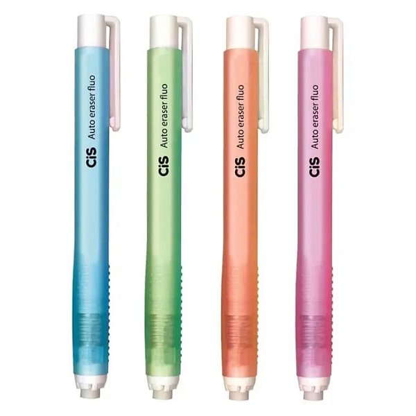 CANETA BORRACHA CIS AUTO ERASER FLUO