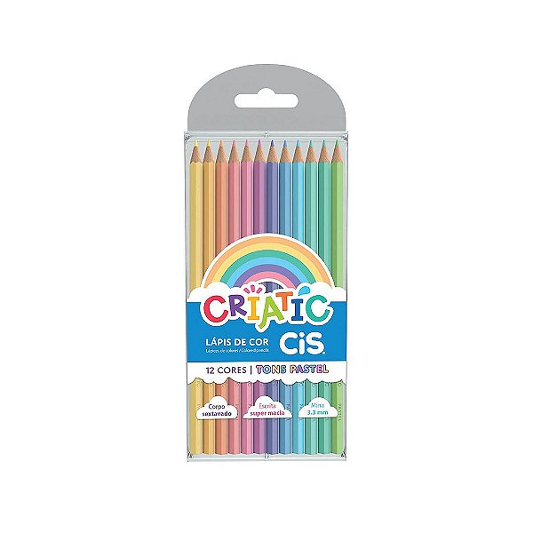 LAPIS DE COR CIS CRIATIC TONS PASTEIS 12 CORES SEXTAVADO