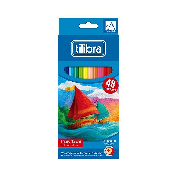 LAPIS DE COR TILIBRA PLASTIC 48 CORES SEXTAVADO