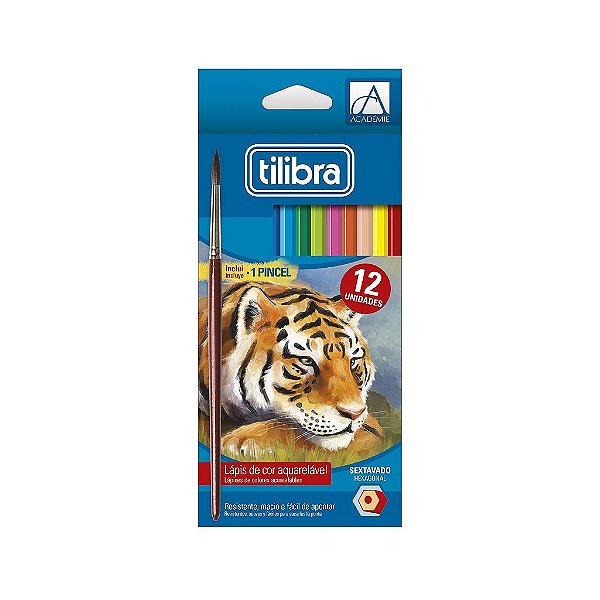 LAPIS DE COR TILIBRA AQUARELAVEL ACADEMIE  12 CORES