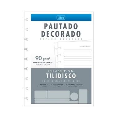 REFIL PARA TILIDISCO TILIBRA  PAUTADO  80 FOLHAS 90G