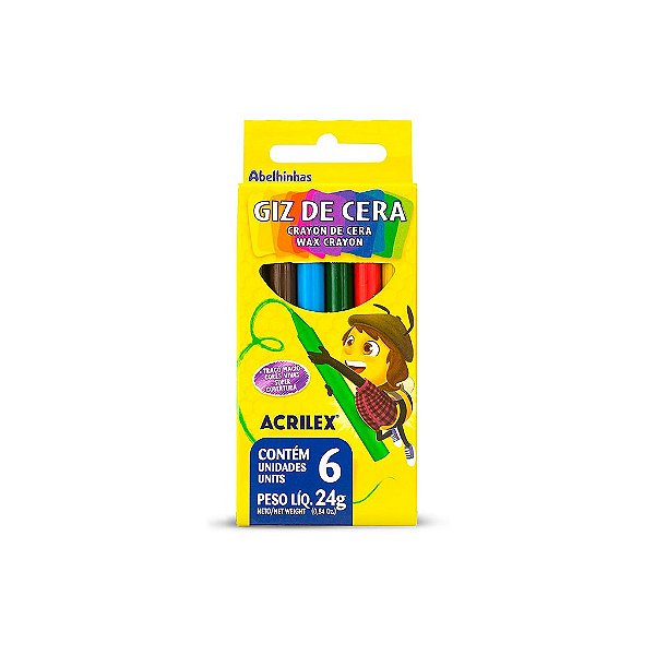GIZ DE CERA ACRILEX BIG 6 CORES