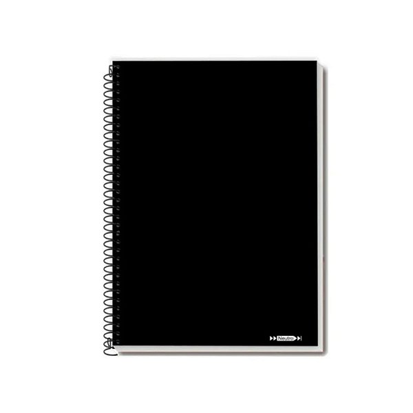 CADERNO TAMOIO NEUTRO SEM PAUTA PRETO 1MT 96 FOLHAS