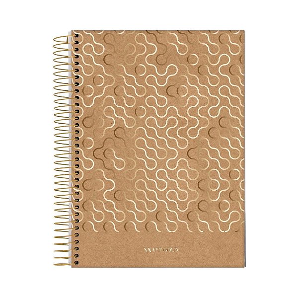 CADERNO JANDAIA 1MT COLEGIAL KRAFT GOLD 80 FOLHAS
