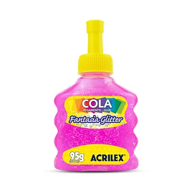 COLA ACRILEX FANTASIA GLITTER PINK 95G