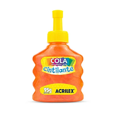 COLA ACRILEX CINTILANTE LARANJA 95G