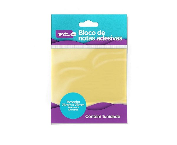 BLOCO ADESIVO ONDA AMARELO C/100 76X76