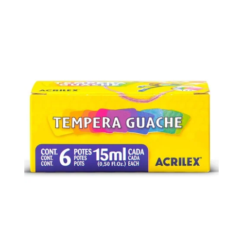 TINTA GUACHE ACRILEX 6UN. 15ML
