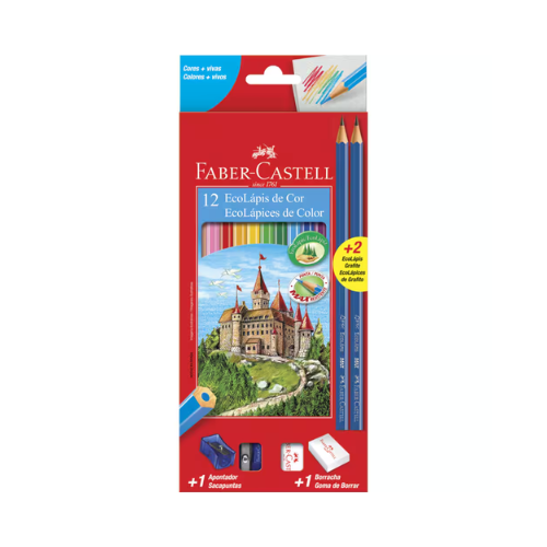 LAPIS DE COR FABER CASTELL ECO 12 CORES KIT