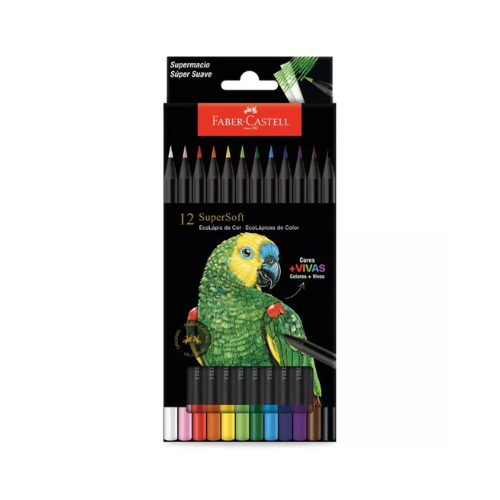 LAPIS DE COR FABER CASTELL SUPER SOFT 12 CORES