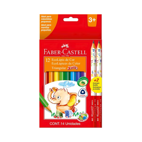 LAPIS DE COR JUMBO FABER CASTELL 12 CORES