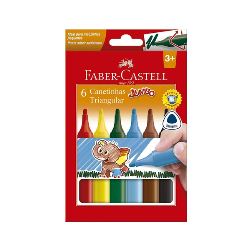CANETINHA HIDROGRAFICA FABER CASTELL JUMBO 6 CORES