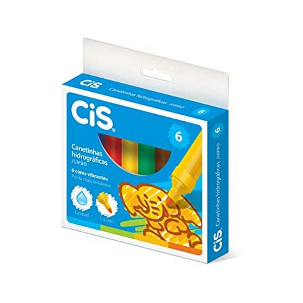CANETINHA HIDROGRAFICA CIS JUMBO 6 CORES