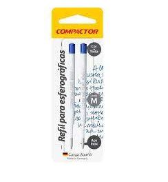 CARGA CANETA COMPACTA 1005 AZUL PLASTICA BL.C/02 CX.
