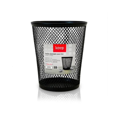 CESTO DE LIXO KEEP 12L ARAMADO PRETO