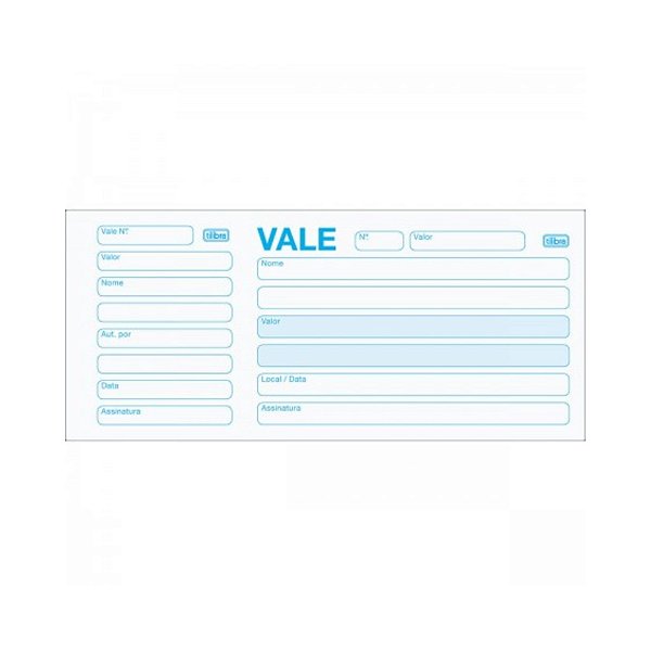 VALE COM CANHOTO TILIBRA 50F GRANDE 160X70MM