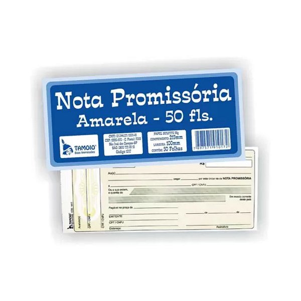 MINI NOTA PROMISSÓRIA TAMOIO 50F 151X67MM