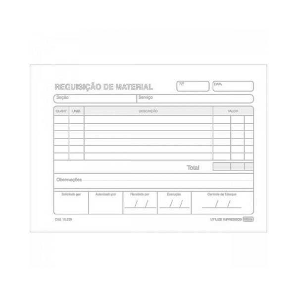 REQUISIÇÃO DE MATERIAL SIMPLIFICADA TILIBRA 50F 153X106MM